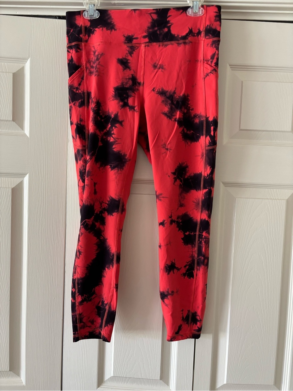 lululemon athletica Invigorate High RiseRed & Black Tie-Dye Performance Tights